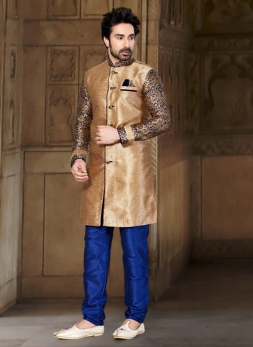 Live in Style Brown Color Indo Western Sherwani