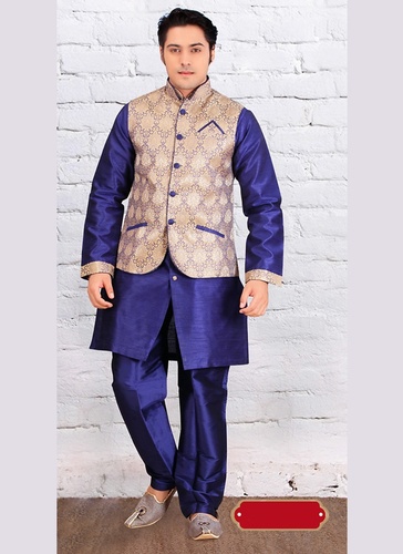Blue Color Admirable Indo Western Sherwani