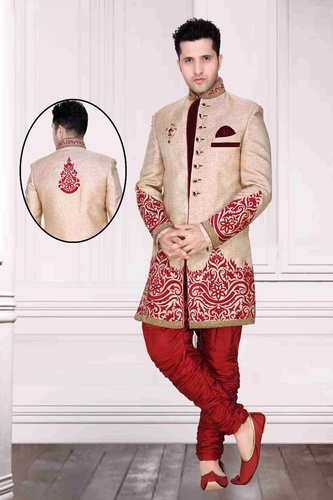Striking Offbrown Color Royal Sherwani For Men