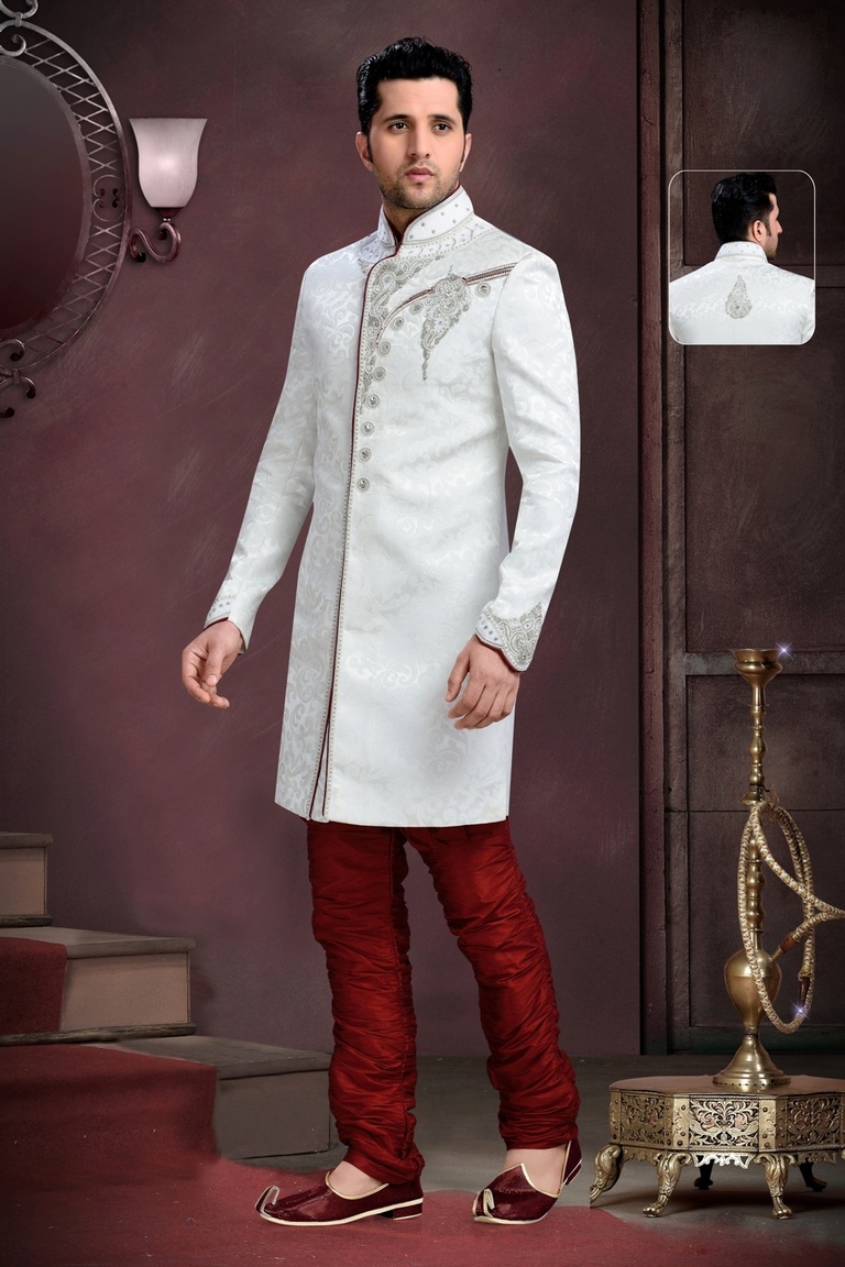 Elegant White Color Royal Sherwani For Wedding And Special Occasion