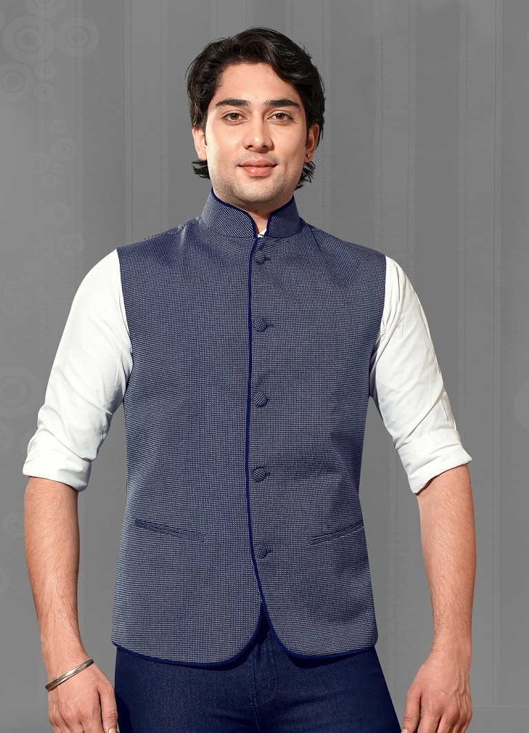 Elegant Royal Blue Color Nehru Jacket