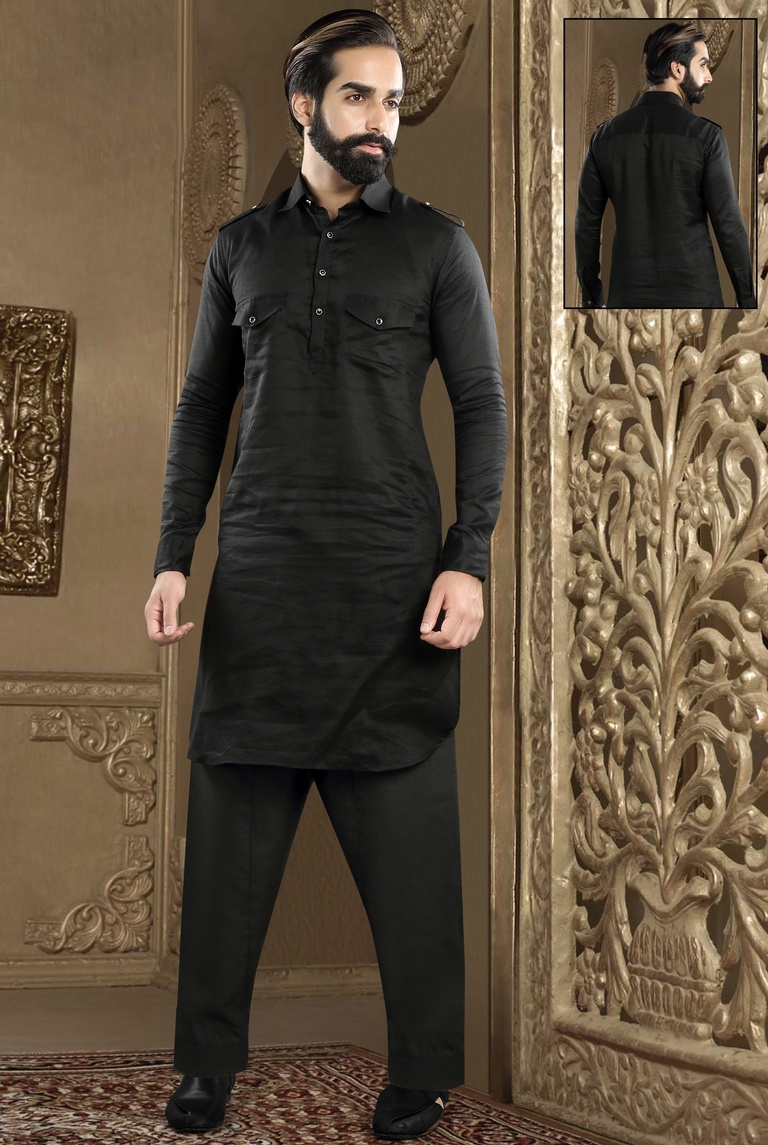 Ideal Black Pathani Suit