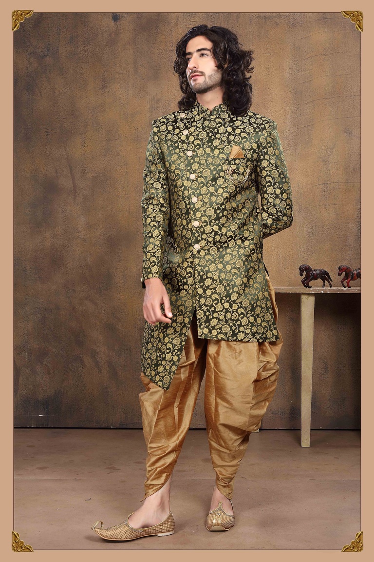 Multicolor Asymmetrical Imported Fabric Indo Western