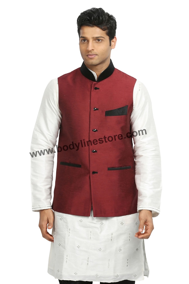 Maroon Nehru Jacket RK4122