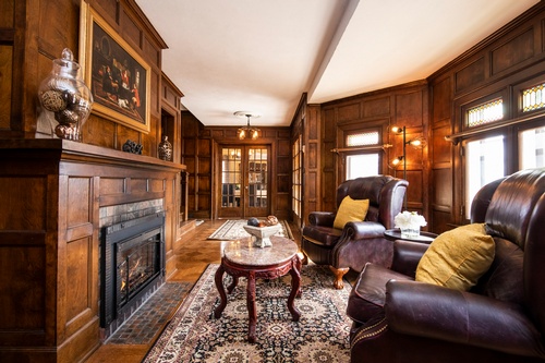 Living Room with Wood Panelling captured by Real Estate Photographer Markham - Matt Tibbo
