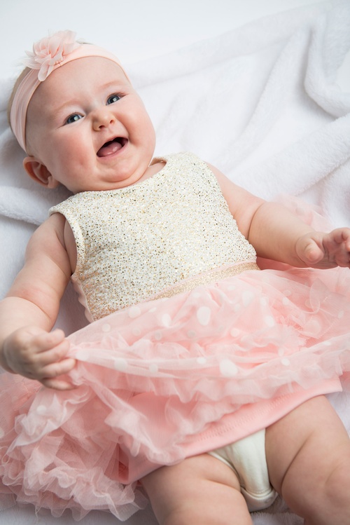 Adorable Baby Girl in Pink Frock - Baby Photography Milton by Matt Tibbo
