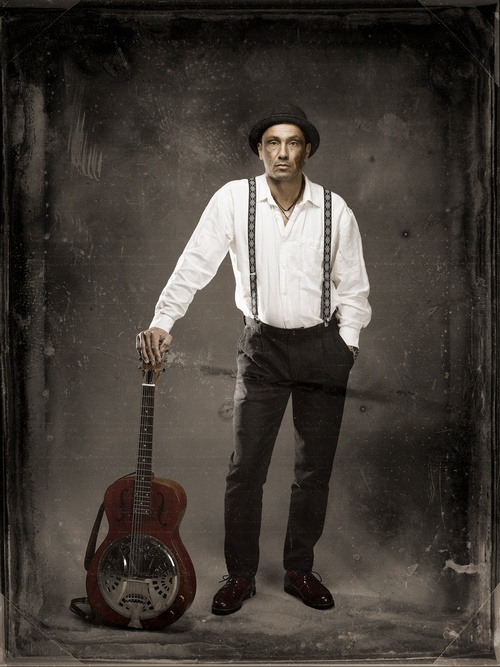 Young Male Model Posing with a Guitar - Fashion Photography Hamilton by Matt Tibbo
