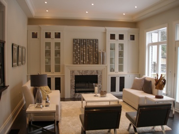 Furnished Living Room - Custom Wall Units by Advanced Design Kitchens
