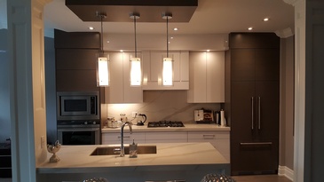 Kitchen with Hanging Lights - Kitchen Remodelling Services East York by Advanced Design Kitchens
