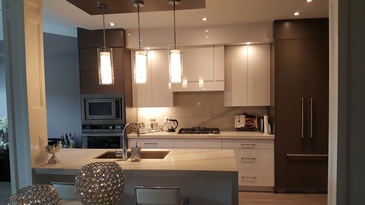 Modern Kitchen with White Cabinets - Kitchen Renovation Services East York by Advanced Design Kitchens