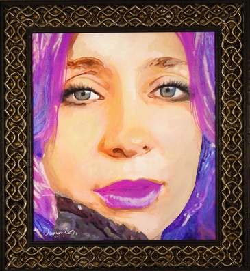 Selfie Painting by Canadian Modern Artist - Carolina Vargas Reis
