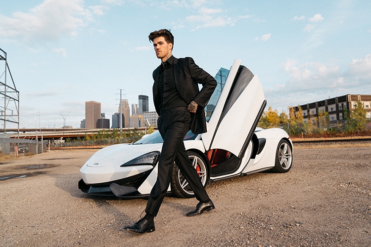 Young Man Posing Infront of Car Captured by Steffen Sharikov - Fashion Photographer Minneapolis