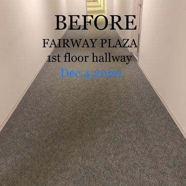 Before Cleaning Hallway Carpet at Fairway Plaza Apartments by Professional Cleaners at JAG Cleaning Services Ltd.
