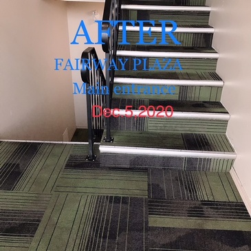 After Cleaning Main Entrance Stairwell Carpet at Fairway Plaza Apartment by Top Cleaners at JAG Cleaning Services Ltd.