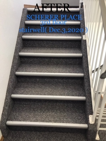 Professional Stairwell Carpet Cleaning at Scherer Place Apartments by Best Cleaning Experts at JAG Cleaning Services Ltd.
