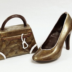 Chocolate shoe and purse