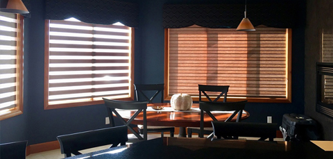 Polyester Dual Window Blinds Installed for Residential Space by Winco Blinds & Window Fashion