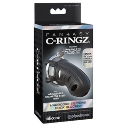 Fantasy C-Ringz Hardcore Silicone Cock Blocker, Black at The Love Boutique, Online Adult Toys Store