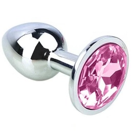 Jeweled Butt Plug, Stainless Steel, Small, Light Pink, Online Sex toys and more at Canadian Adult Shop, The Love Boutique