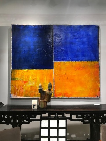 Yellow and Blue Painting by Atchison Architectural Interiors - Chicago Luxury Interior Designer