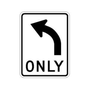 R3-5L Left Turn Only Arrow - MUTCD SIGNS Florida - Transportation Solutions and Lighting, Inc