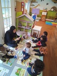 Children playing with blocks together at HIDE ‘n' SEEK DAYCARE - Day Care Center in Brampton, Ontario