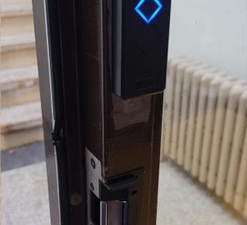 Enhanced door lock featuring a blue light for Access Control Systems