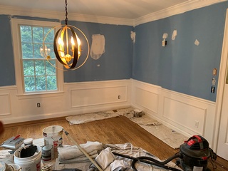 Living Room Painting and Plastering Services by Peter Ricciarelli in Whitman, Massachusetts