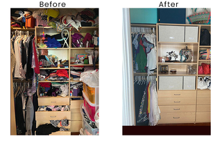 Professional organizer helped in decluttering and transforming the space of a Wardrobe Closet Space