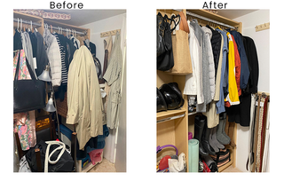 Professional organizing expert helped in decluttering and transforming the space of Hanging Wardrobe Closet Space