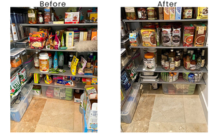 Expert personal organizer helped in decluttering and transforming the space of Supermarket display racks.