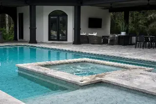 Green Crew Contracting Inc offer Flagstone Pavers Installation around pool area for elegant look
