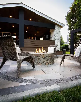 Firepit Installation by Green Crew Contracting Inc for exquisite look