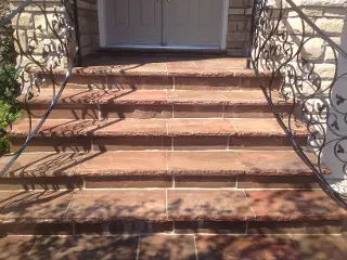 Flagstone Pavers Stair Case Installation by Green Crew Contracting Inc for exquisite look