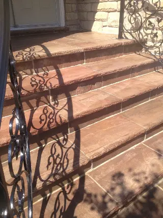 Flagstone Pavers Stair Case Installation by Green Crew Contracting Inc for elegant look