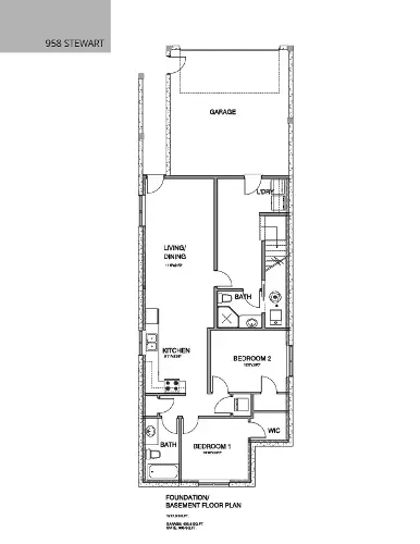 Discover the intricacies of the Custom Home Foundation Basement Floor Plan by Noura Homes for 958 Stewart Avenue