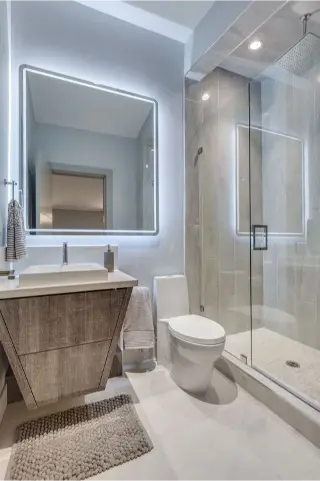 Indulge in the contemporary style of bathroom interior at Leyland Drive, a custom home in West Vancouver by Noura Homes