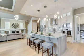 Step into the opulent kitchen interior within Highland custom homes, expertly crafted by Noura Homes