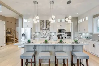 Experience the opulent kitchen interior within Highland custom homes, expertly built by Noura Homes