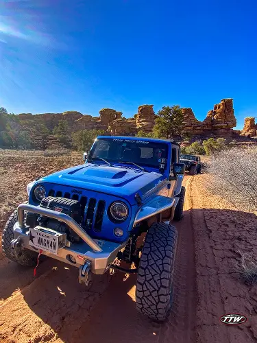 Discover the rugged elegance of a custom Jeep in this photo, skillfully taken by Texas Truck Works.