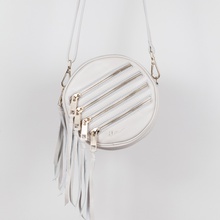Roundshape-zipper-tassel-purse (Light Grey)