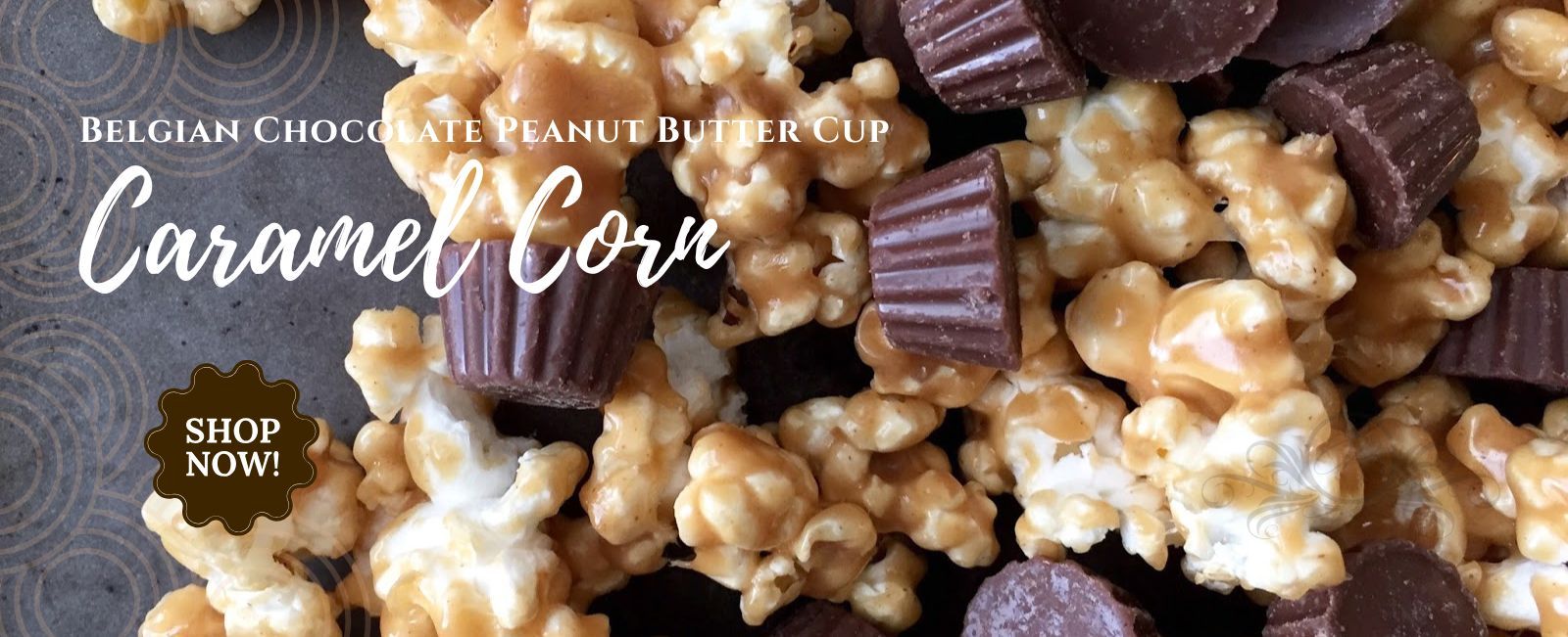 Belgian Chocolate Peanut Butter Cup Caramel Corn