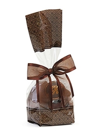 Brown Designer Gift Bag - Belgian Chocolate Pecan Caramel Clusters
