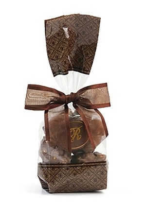 Brown Designer Gift Bag - Belgian Chocolate Peanut Clusters