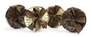 Round Gift Box - Creamy White Belgian Chocolate Almonds