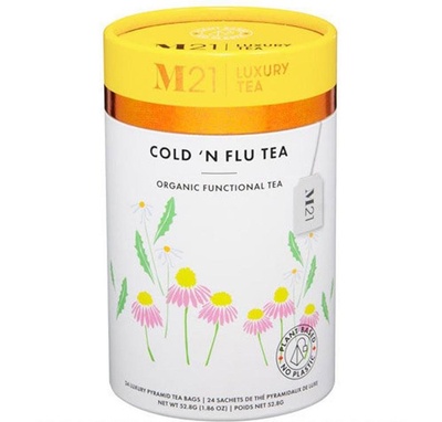M21 Luxury Cold N Flu Tea, 24 Plant Based Pyramid Tea Bags