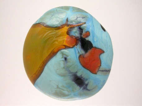 turquoise-orange shard hollow disc-2437