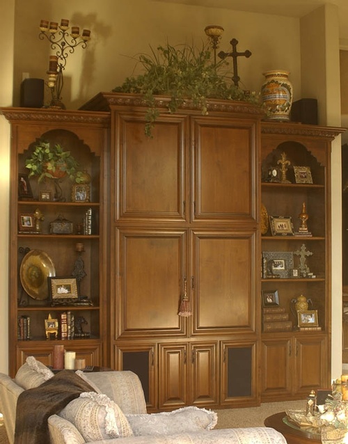 Cabinet with Artifacts - Home Interiors Fresno by Classic Interior Designs Inc