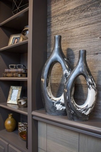 Decorative Vases Kept on Brown Wooden Shelf  - Professional Home Decorators Kansas City