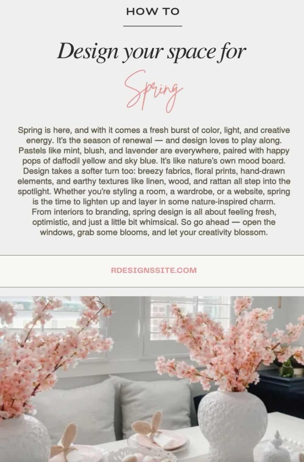 How to design your space for spring!